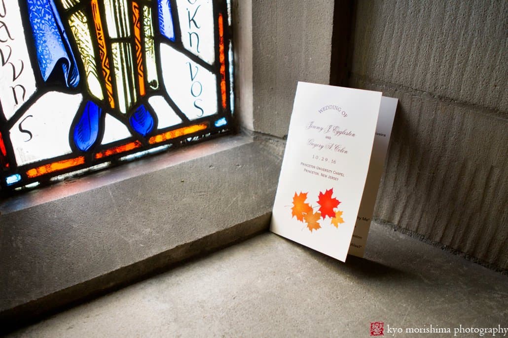 Fall wedding invitation for LGBT Princeton wedding