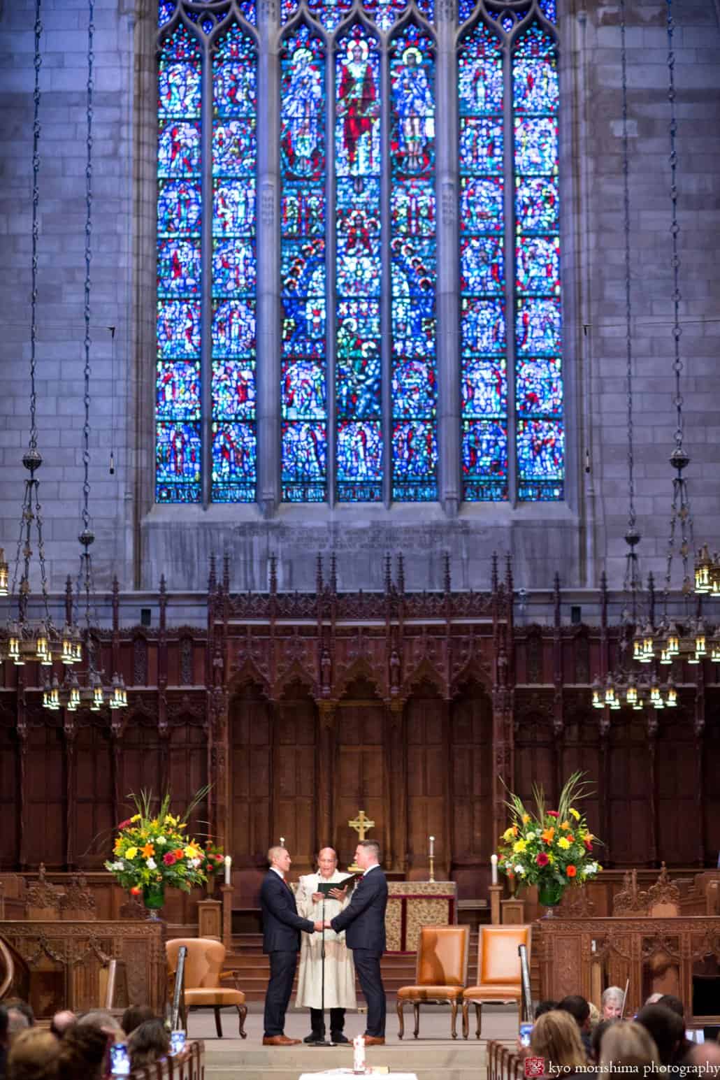 Princeton University Chapel same sex wedding with flowers by Monday Morning Flowers