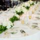 Hydrangea and leaf centerpiece runner, white table linens accented with eucalyptus, champagne, black chiavari chairs, Janet Makrancy's Weddings and Parties, Jasna Polana Princeton NJ wedding photographer.