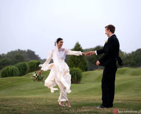 Dancing golf course wedding portrait at Mercer Oaks Country Club in West Windsor, NJ