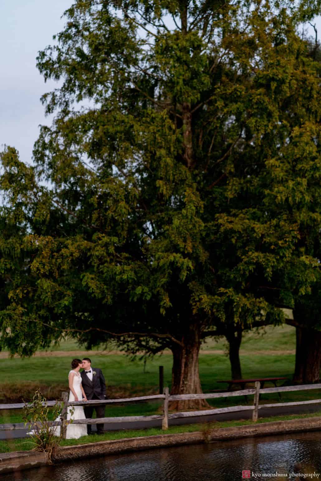 Wedding venues near Princeton University: the Chauncey Conference Center includes this lovely lake and wooded path perfect for romantic wedding portraits