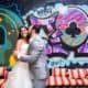 Graffiti wedding photo: Brooklyn portrait at Electric Anvil Tattoo