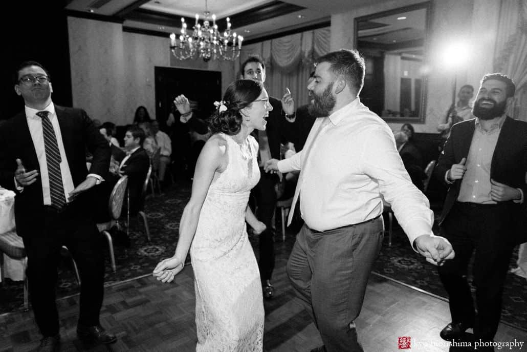 Bride and groom dance during Nassau Inn ballroom wedding, music by Silver Sound Entertainment