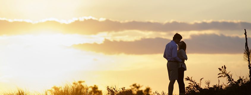 Old Lyme Connecticut engagement photo at the beach with the setting sun