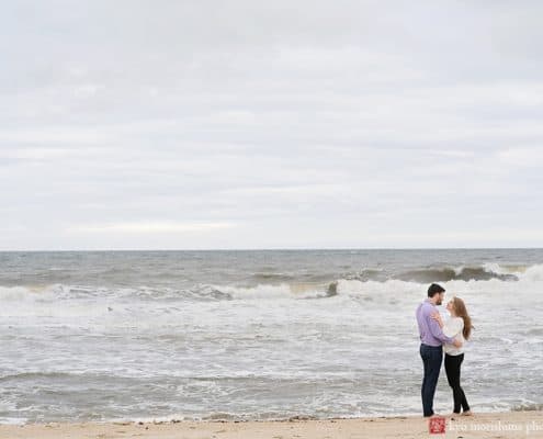 Spring Lake beach Engagement portrait bride and groom Photos by Kyo Morishima Photography