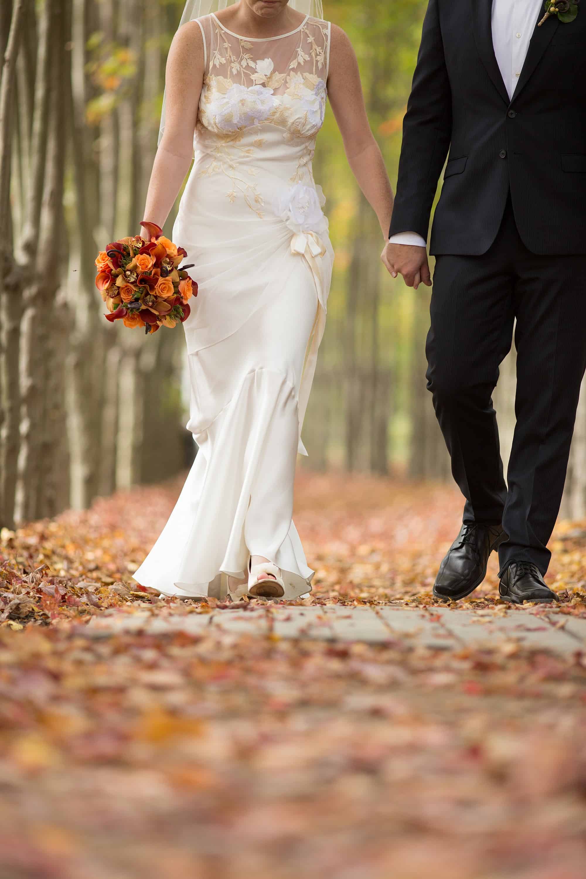 fall wedding Grounds For Sculpture outdoor portrait hamilton nj princeton bride and groom newlyweds