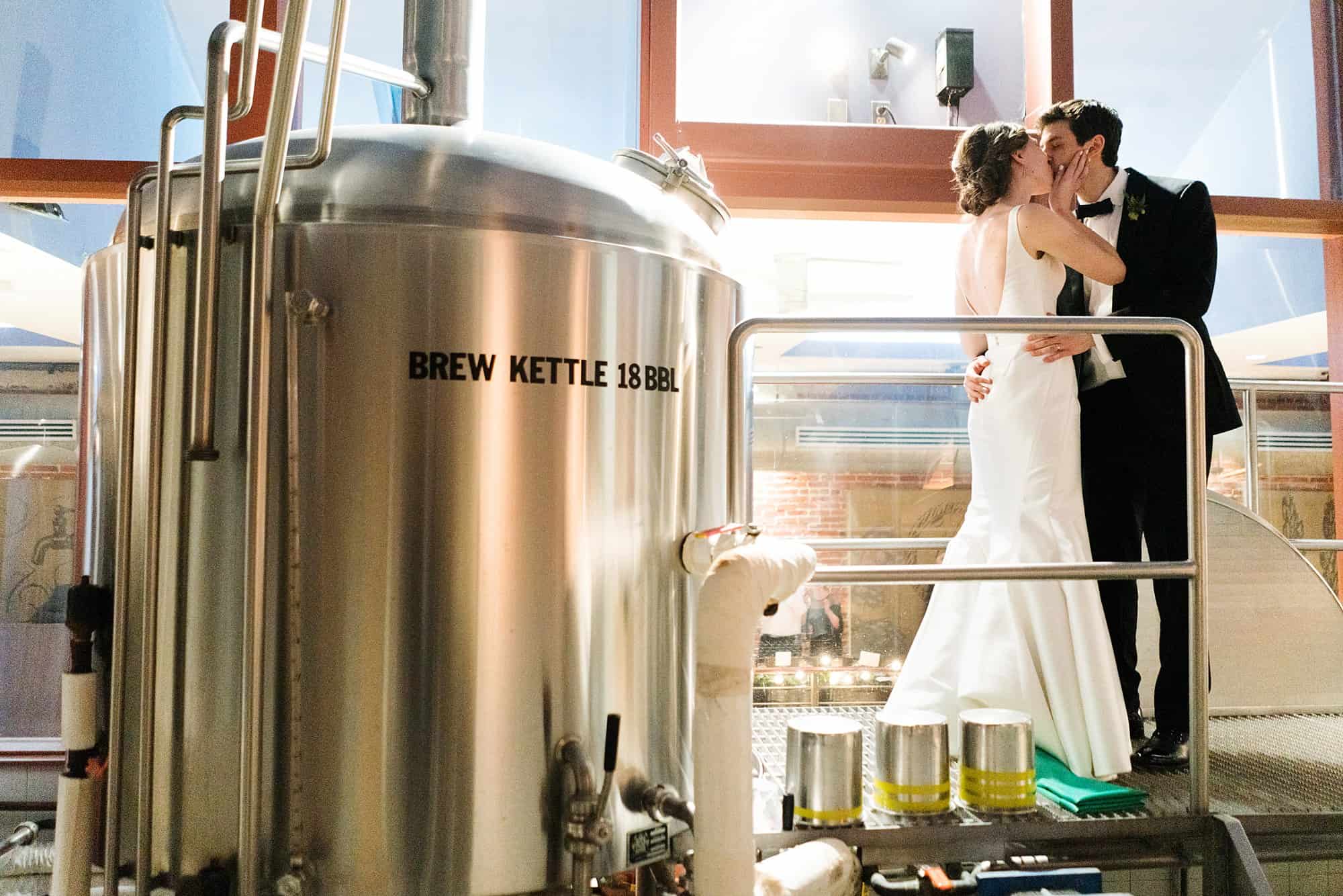 triumph brewery wedding steps cylo bride and groom silo nj princeton unique foodie gormet kiss reception venue