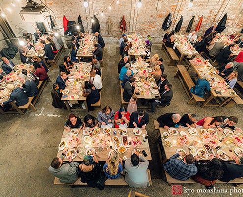 houston beer hall foodie restaurant wedding reception table settings guests flowers NYC unique venue