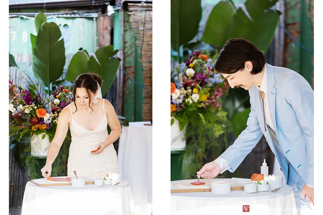 Brooklyn, NYC, Roberta’s Pizza, foodie, restaurant, wedding, Kyo Morishima Photography, ceremony, bride and groom