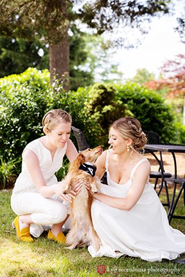 The Manor House Prophecy Creek PA wedding brides with dog