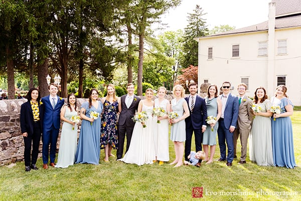 The Manor House Prophecy Creek PA wedding brides getting with bridal party