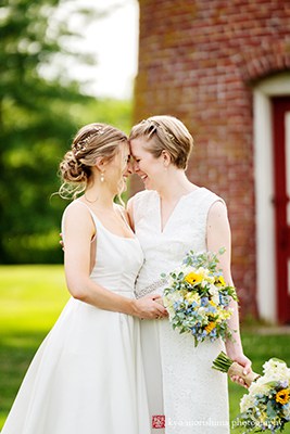The Manor House Prophecy Creek PA wedding brides portrait hold each other