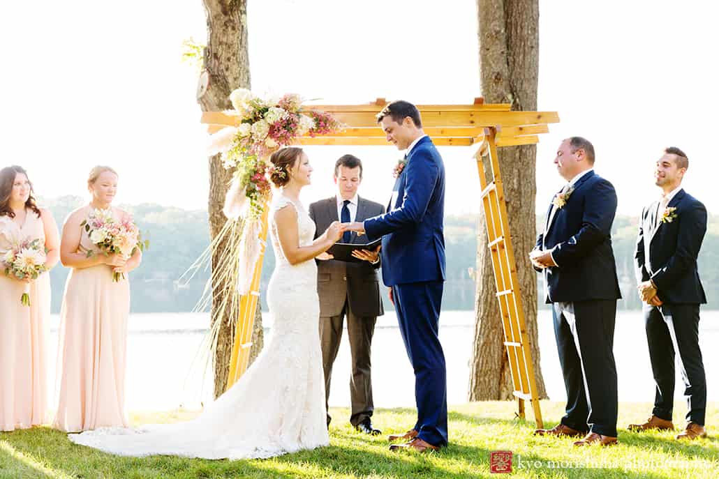 woodloch springs wedding ceremony pa lake outdoor