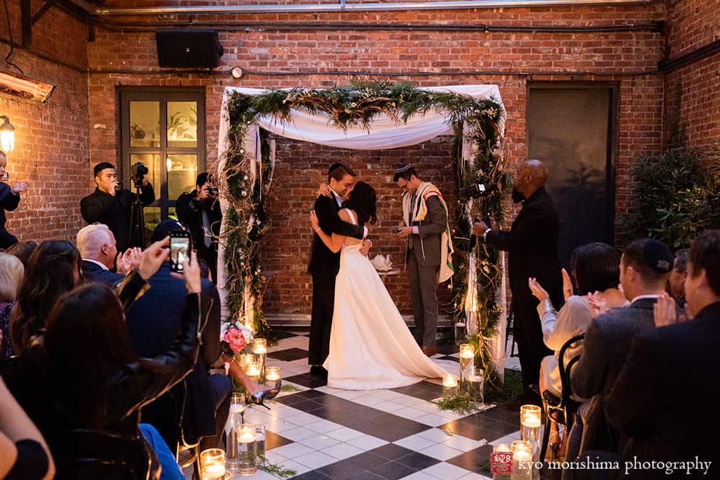 Wythe Hotel wedding brooklyn NYC Williamsburg ceremony kiss