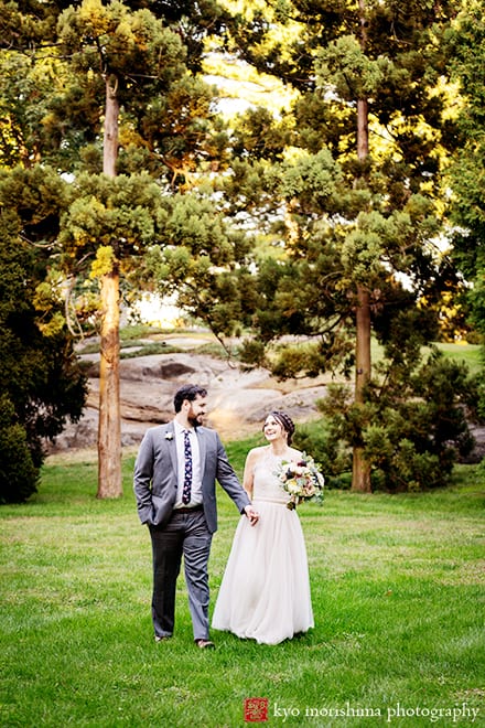 NY Botanical Garden Stone Mill, NYBG, NYC, New York Botanical Garden, fall outdoor bride and groom wedding portrait