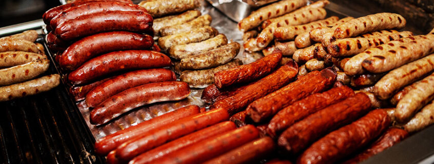 Radegast Hall Williamsburg Brooklyn wedding table details decor food sausages grill