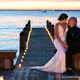 Lavallette, Ocean Beach & Yacht Club, sunset dusk bride and groom wedding portrait sitting kiss Kyo Morishima Photography