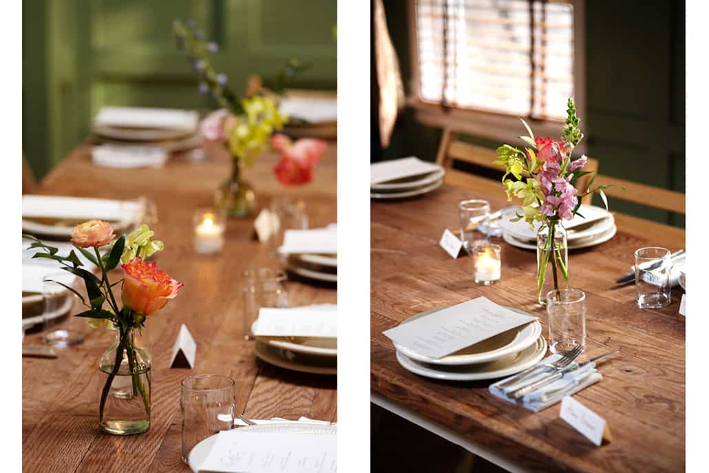Vinegar Hill House, Dumbo Brooklyn, NYC, room details table setting restaurant wedding reception