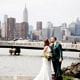 Greenpoint Loft Brooklyn, NYC, Events by Sheavonne, Kleinfeld’s, Essence of Austrailia, summer wedding, Kyo Morishima Photography, dog, pet, outdoor portrait, bride and groom, Empire State Building, kiss