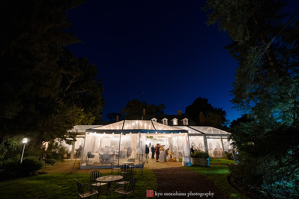 Fall The Inn at Fernbrook Farm Chesterfield NJ Wedding reception nightscape of the venue tent