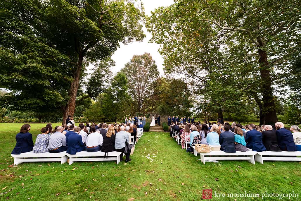 Fall The Inn at Fernbrook Farm Chesterfield NJ Wedding ceremony with trees