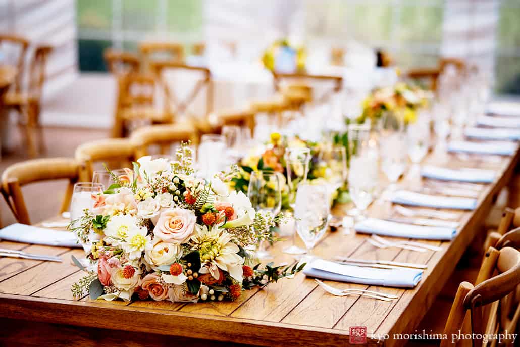 Fall The Inn at Fernbrook Farm Chesterfield NJ Wedding table setting flower detail idea shot