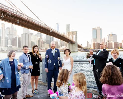 Outdoor Brooklyn Bridge Park ceremony NYC wedding