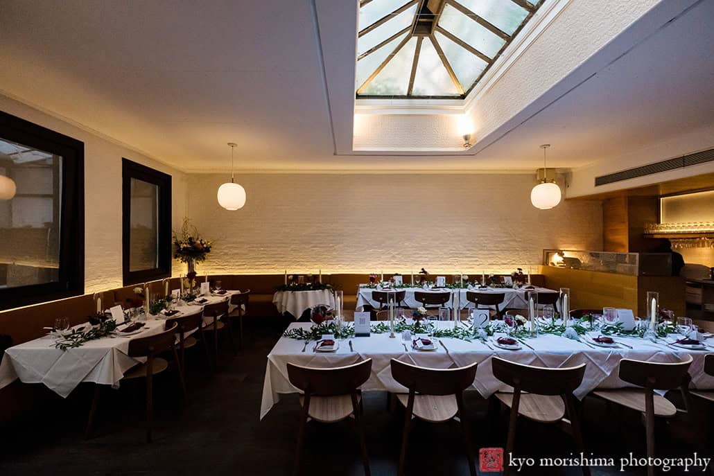 interior reception table settings wedding Bottino restaurant Chelsea Manhattan NYC