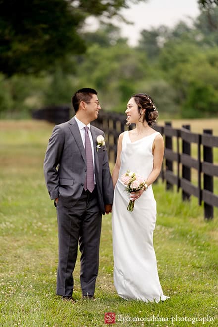 Spring, Princeton, NJ, wedding, St. Charles, Skillman Park bride and groom portrait newlyweds, smile