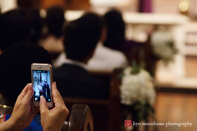 ceremony, church of the blessed sacrament, fall, new York, nyc, wedding, Kyo Morishima Photography, bride and groom