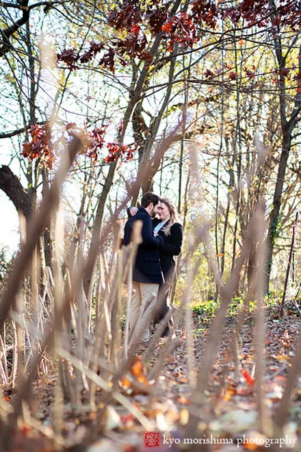 Brooklyn NYC Prospect Park engagement lifestyle creative portrait Boathouse holding each other