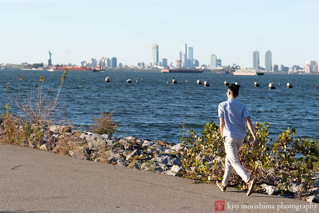 Scavenger Hunt proposal engagement couple portrait Bush Terminal Piers Park Brooklyn NYC