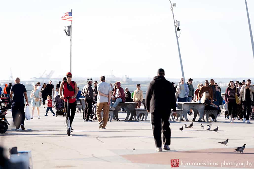 Scavenger Hunt Proposal Portrait Session American Veterans Memorial Pier in Brooklyn, NYC