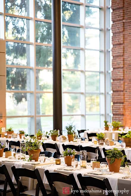 Spring Morris Museum Wedding Potted Plants Morristown NJ reception details table décor