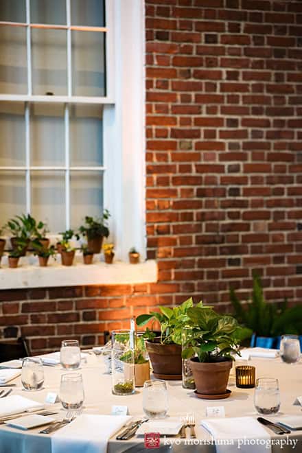 Spring Morris Museum Wedding Potted Plants Morristown NJ reception details table décor