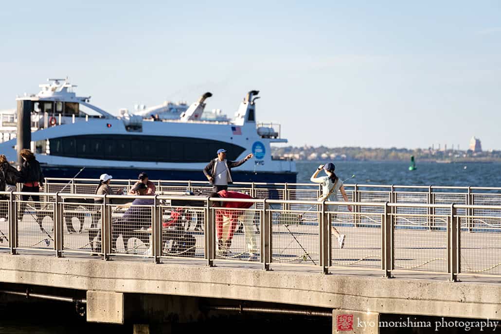 proposal engagement couple portrait American Veterans Memorial Pier Brooklyn NYC