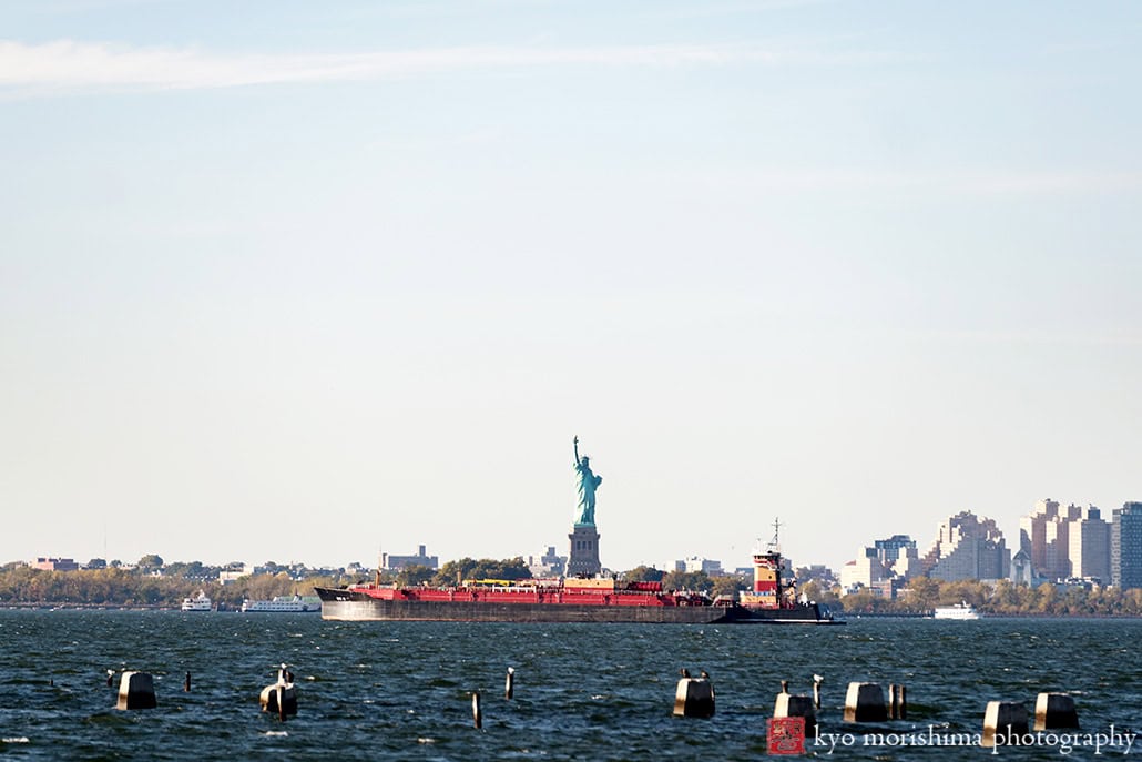 Statue of Liberty from Bush Terminal Piers Park Brooklyn NYC