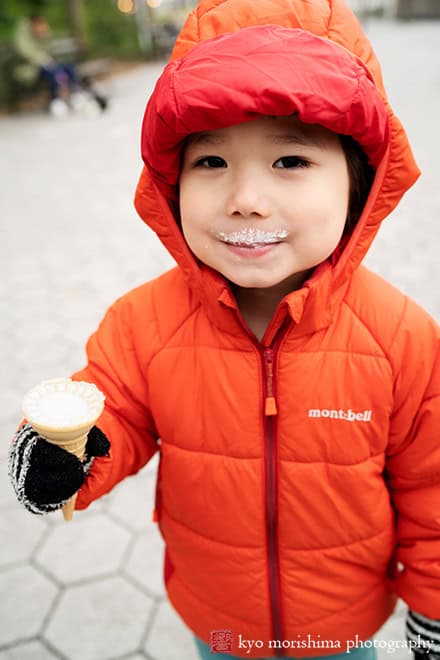 Cherry blossom Hunter's Point South Park Long Island city NYC Spring boy Brooklyn family portrait son Manhattan Ice cream ニューヨーク　家族　写真　ポートレート　アメリカ　桜