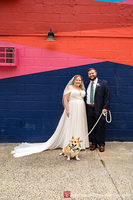 501 Union Gowanus canal Brooklyn documentary street life style wedding portrait newlywed dog pet