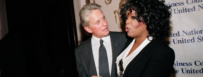 United Nation, vip gala, Oprah Winfrey, NYC, NJ, Waldorf Astoria Hotel, celebrity, Michael Douglas
