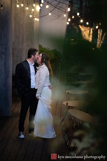 December Winter Brooklyn NYC Kyo Morishima Photography documentary restaurant wedding street bride and groom newlyweds portraits the William Vale hotel kiss