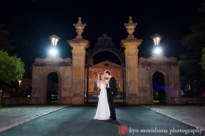 Jasna Polana Wedding Bride and Groom Elegant Outdoor Night Portrait Princeton NJ