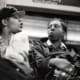 street photography decisive moment, black and white, film, ladies in subway nyc