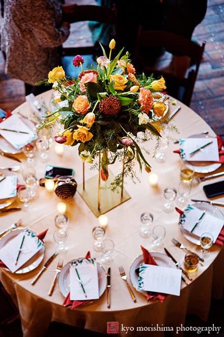 rustic, spring, wedding, Brooklyn, Greenpoint Loft, Kyo Morishima Photography, NYC, details, table setting, flowers