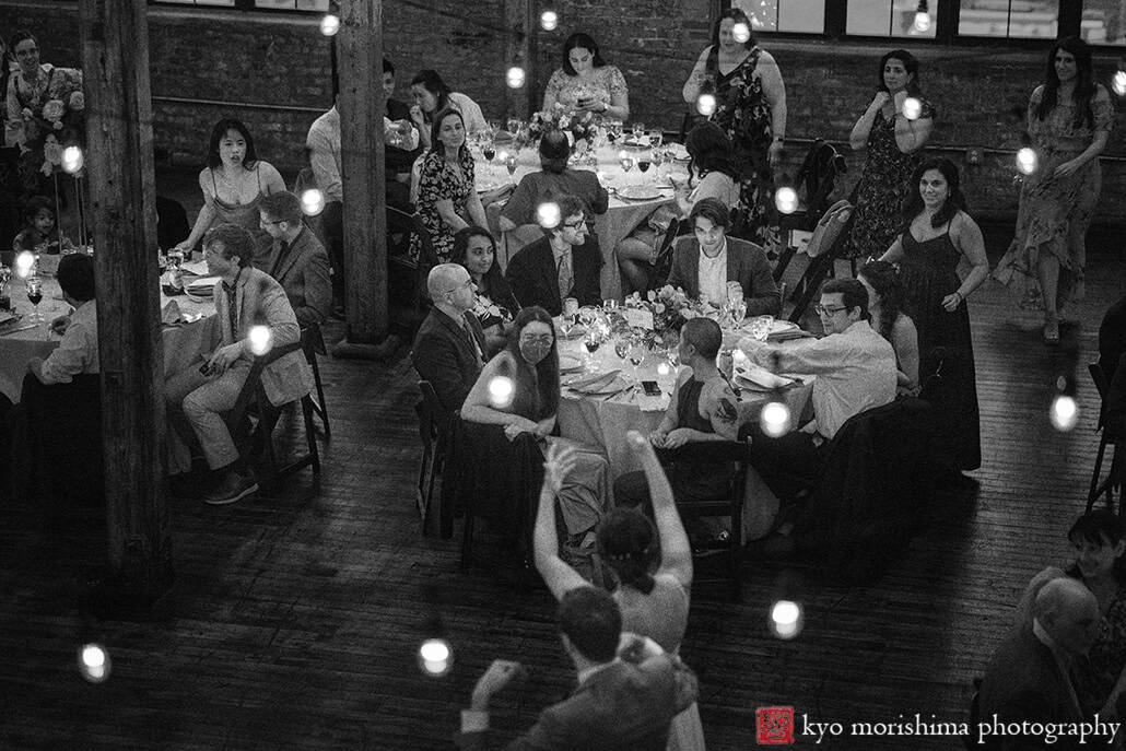 rustic, spring, wedding, Brooklyn, Greenpoint Loft, Kyo Morishima Photography, NYC, reception, first dance, bride and groom newlyweds