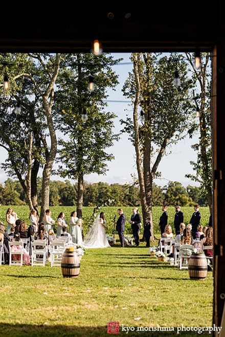 outdoor ceremony barn, field, Princeton NJ Updike Farmstead summer fall autumn Wedding