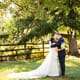 outdoor portrait bride and groom newlyweds kiss tree field, Princeton NJ Updike Farmstead summer fall autumn Wedding