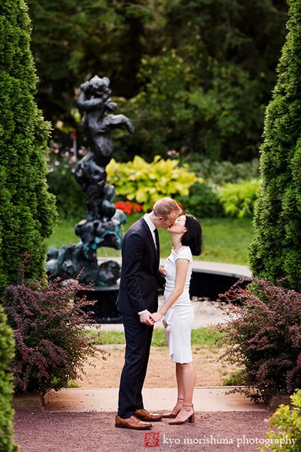 Engagement portrait, Princeton University, Prospect House Garden
