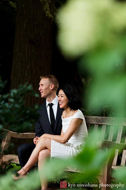 Engagement portrait, Princeton University, Prospect House Garden