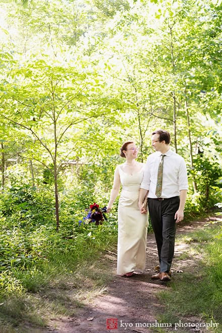 Spring Mountain Lakes House Princeton NJ outdoor wedding bride and groom portrait